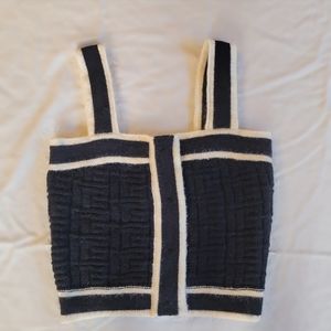 Cider Knit Black and White Tank Top | Size S